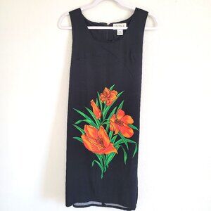 Irena Tropical Dress Floral Print Vacation Resort Size M